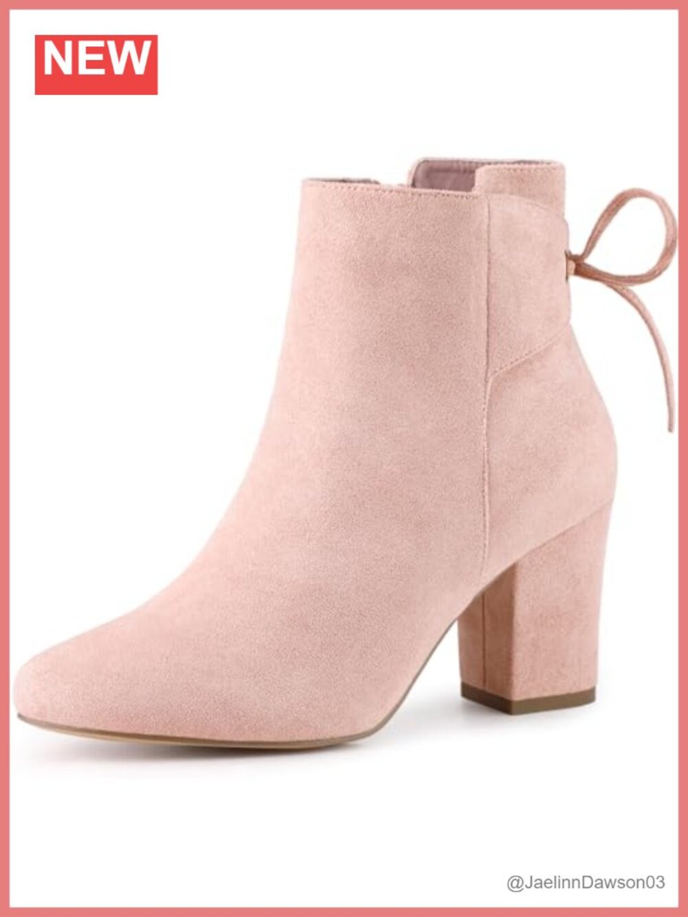 Women's Round Toe Chunky Heel Ankle Boots Lace Up Side Zip Faux Suede